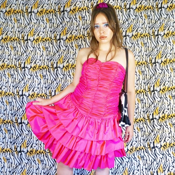 Vintage Dresses & Skirts - Vintage 80s Iridescent Prom Dress